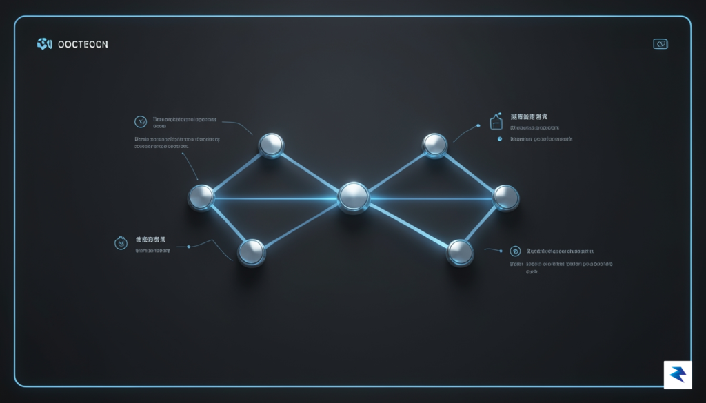 A clean, futuristic dashboard showing a streamlined data flow visualization&hellip;