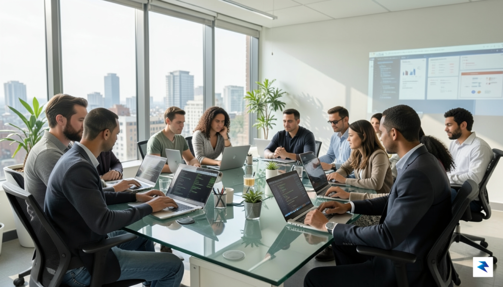 A diverse group of people from different backgrounds looking thoughtfully…