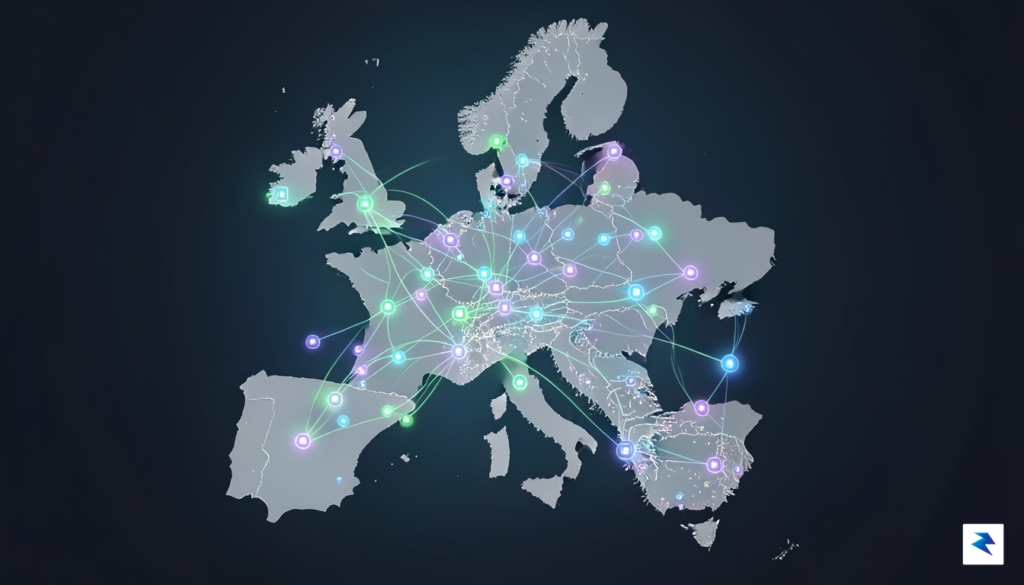 A digital illustration showing a complex map of the European&hellip;