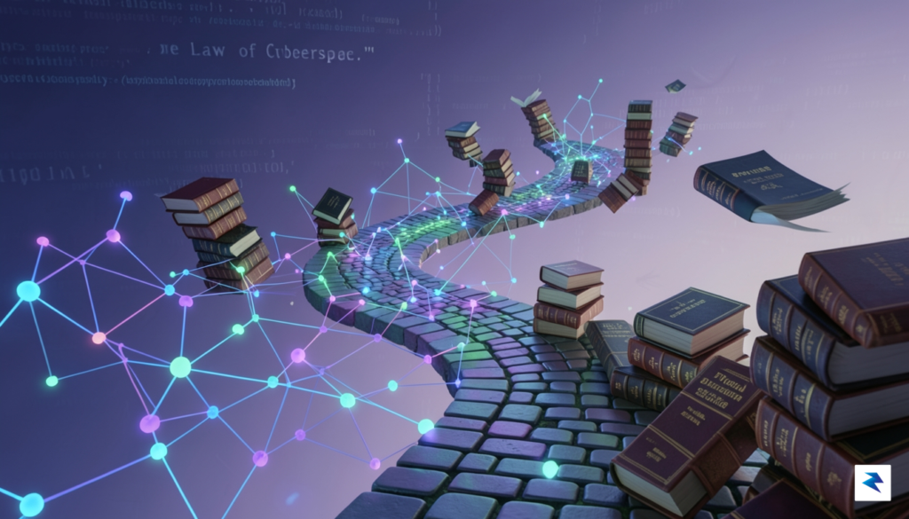 A conceptual digital illustration showing a path winding through a&hellip;