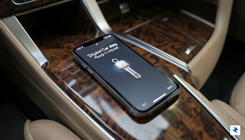 A close-up shot of a modern smartphone resting on a&hellip;