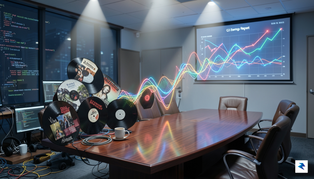 A conceptual digital illustration showing a rising graph line made…