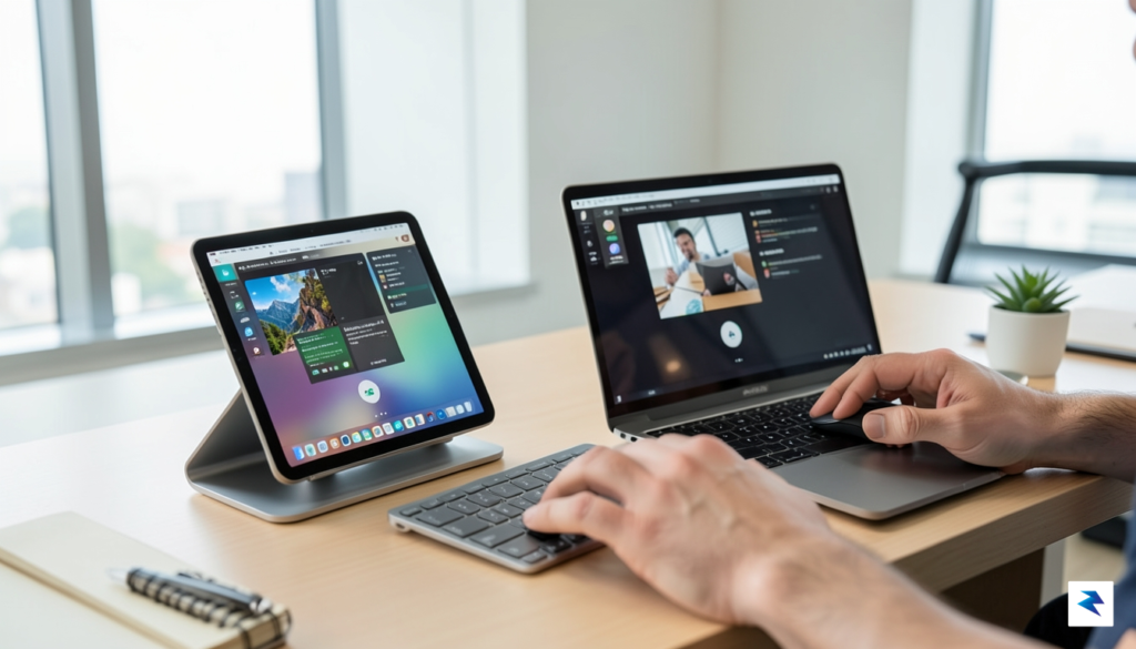 A user seamlessly operating an iPad Pro and a MacBook&hellip;