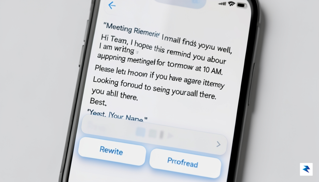 A close-up view of an iPhone screen displaying an email&hellip;