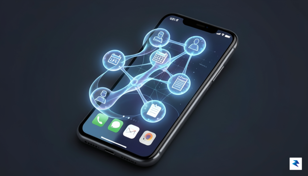 A conceptual digital illustration showing a glowing, fluid interface overlaying&hellip;