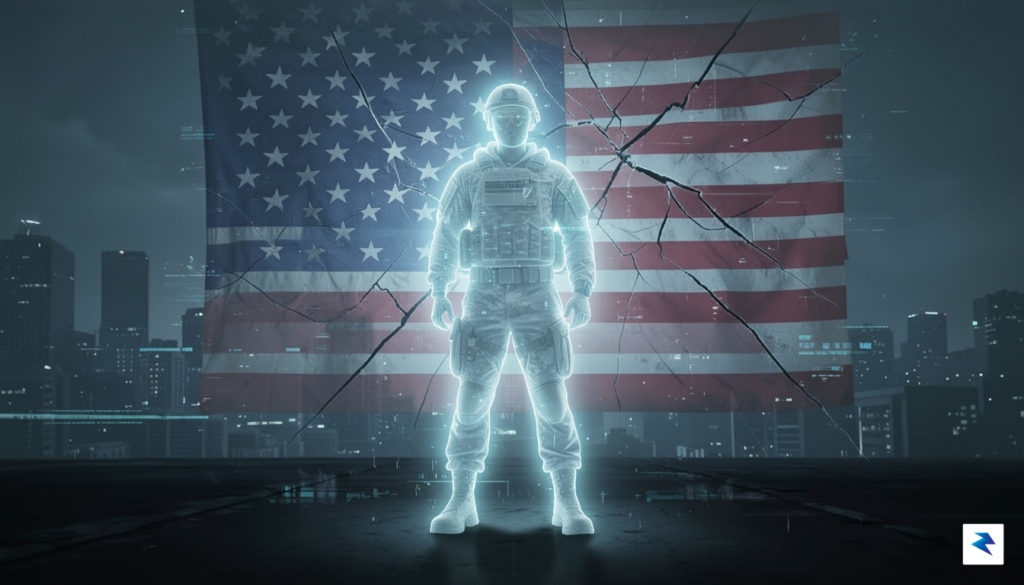 A digital illustration showing a translucent, glowing silhouette of a…