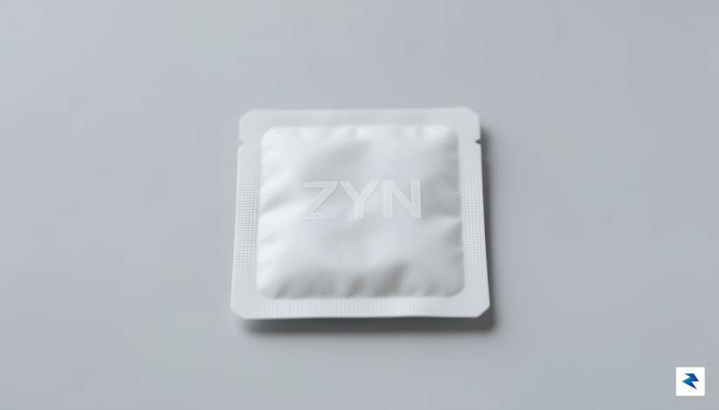 A close-up, high-definition photograph of a white ZYN nicotine pouch&hellip;
