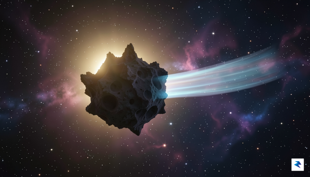 An artistic rendering of a rocky exoplanet silhouetted against its…