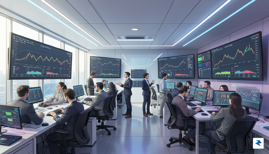 A modern, high-tech operations center with diverse team members collaborating&hellip;
