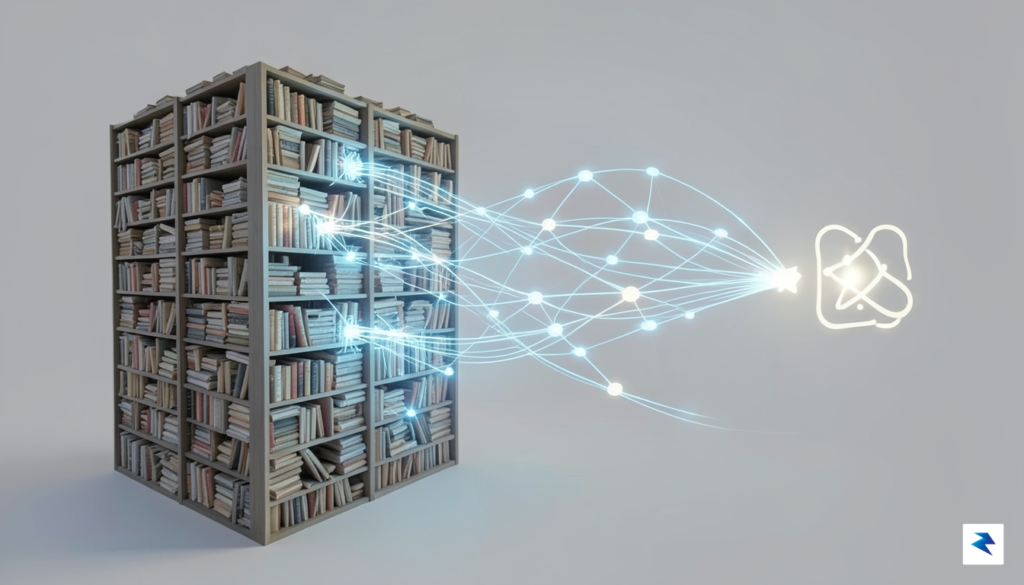 A conceptual diagram showing a massive document library being filtered&hellip;
