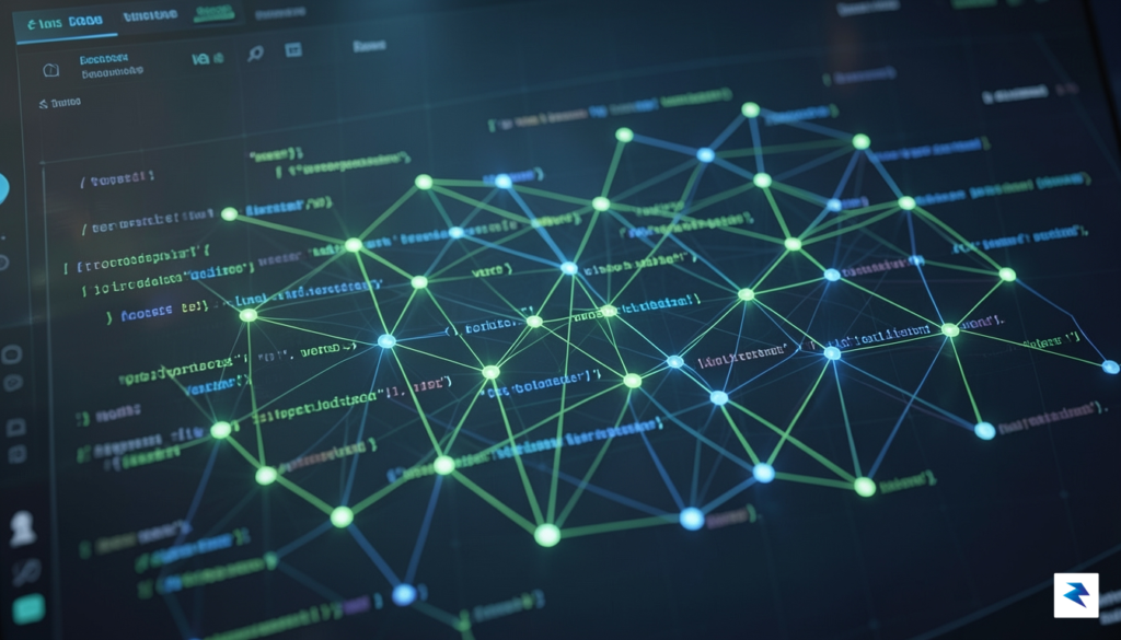 A close-up digital visualization of a text analysis dashboard, showing&hellip;