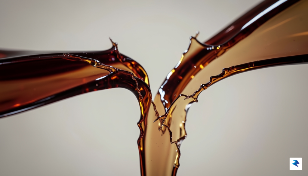 A high-speed, macro-photography style image showing a viscous liquid being&hellip;