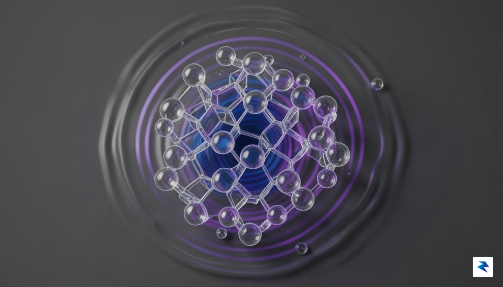 A microscopic visualization showing liquid molecules suddenly locked into a&hellip;
