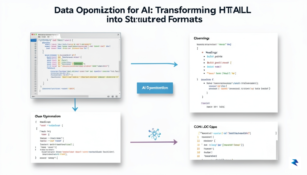An infographic showing a raw, cluttered HTML page transforming into&hellip;