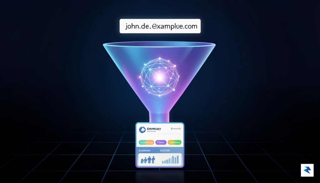 A conceptual illustration showing a digital funnel where a raw&hellip;