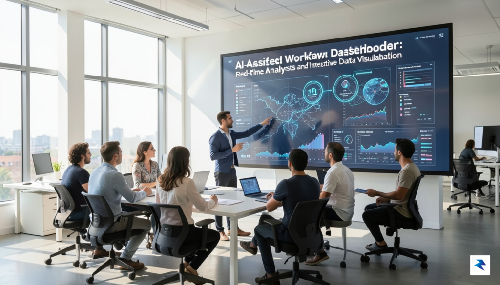 A diverse group of professionals collaborating in a modern, light-filled…