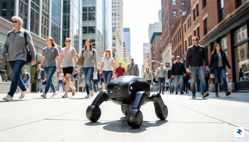 A wide-angle shot of a Boston Dynamics Spot robot navigating&hellip;