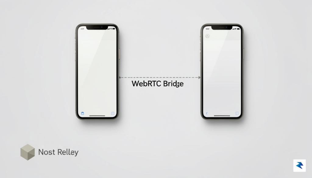 A conceptual diagram showing two mobile devices connecting directly to&hellip;