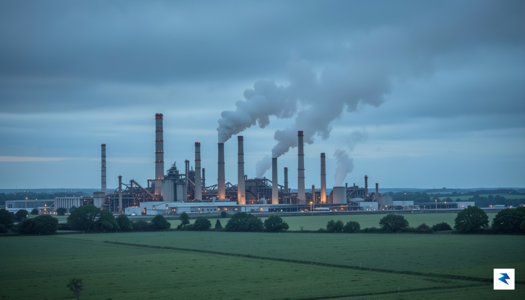 A wide-angle, cinematic shot of the vast British Steel Scunthorpe&hellip;