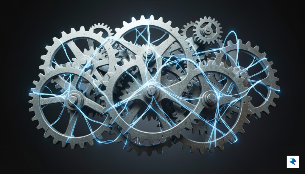A conceptual digital art piece showing a blend of traditional&hellip;