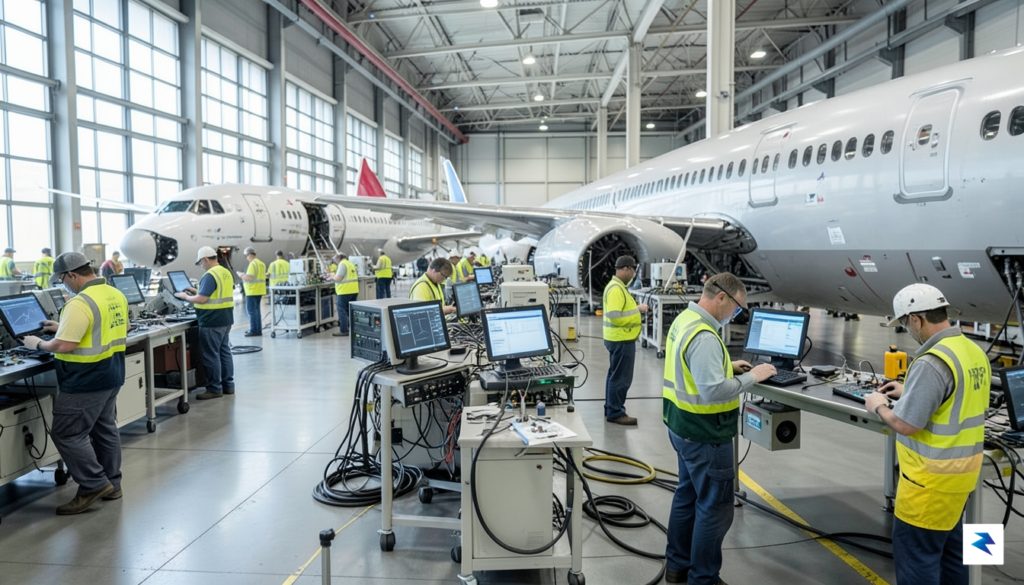 A high-resolution, wide-angle shot of a Boeing 737 Max assembly&hellip;
