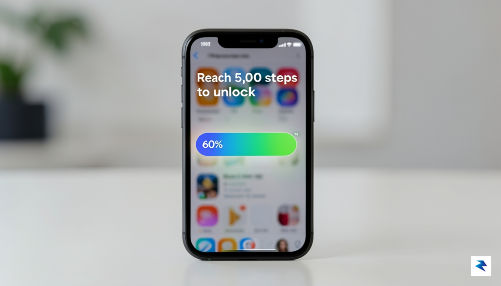 A sleek, modern smartphone screen showing a soft-focus blurred background&hellip;