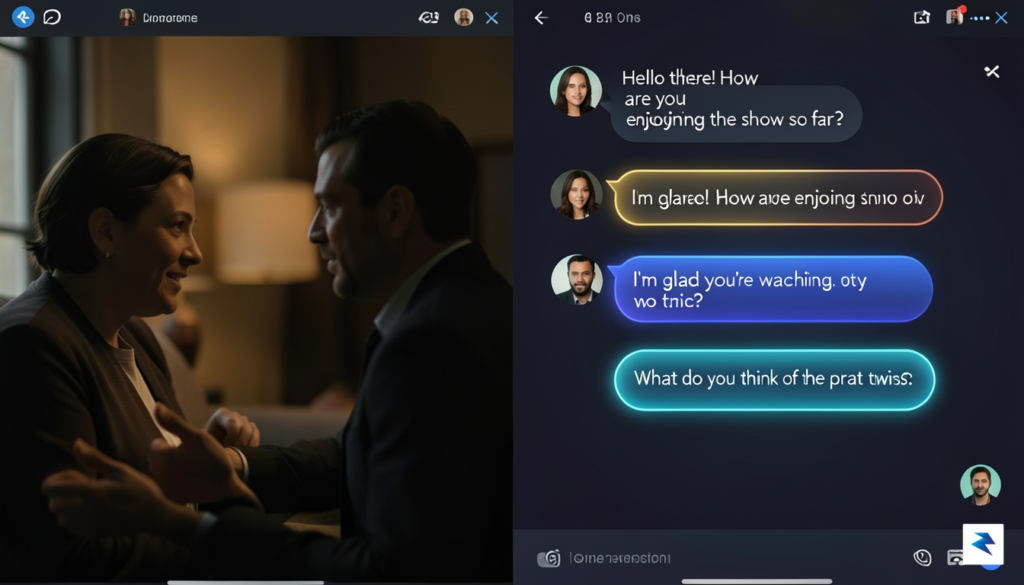 A digital interface showing a split-screen layout with a high-definition…