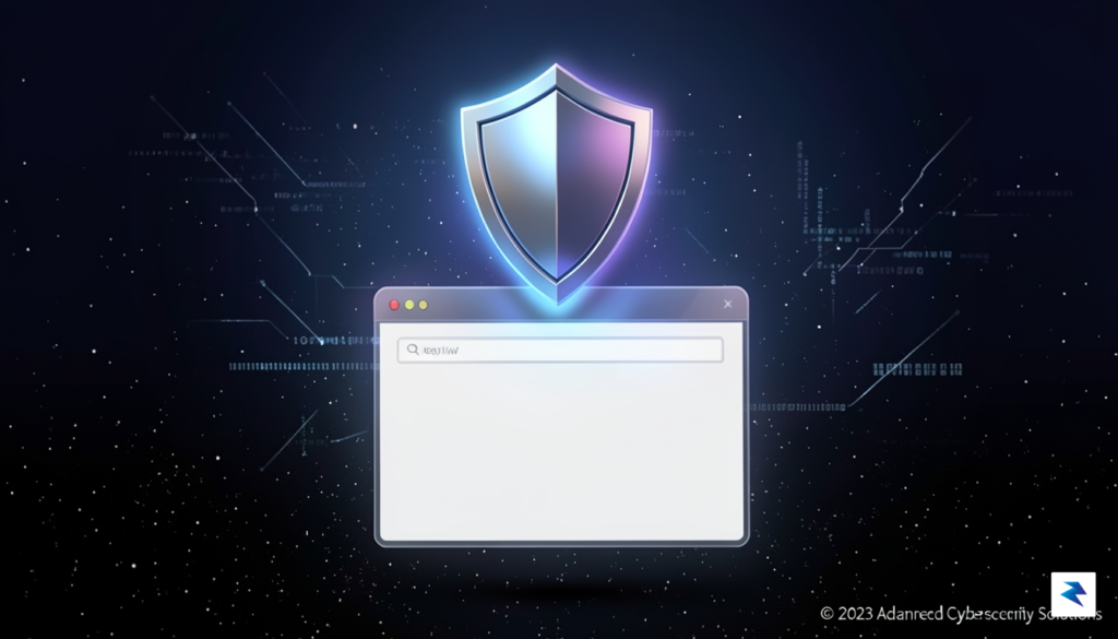 A digital illustration showing a glowing, protective shield icon hovering…