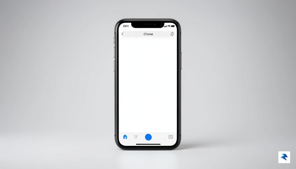 A sleek, modern smartphone displaying a minimalist Chrome browser interface…