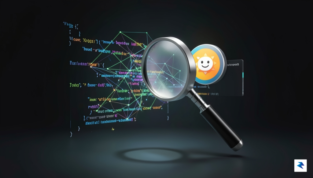 A conceptual digital illustration showing a magnifying glass hovering over&hellip;