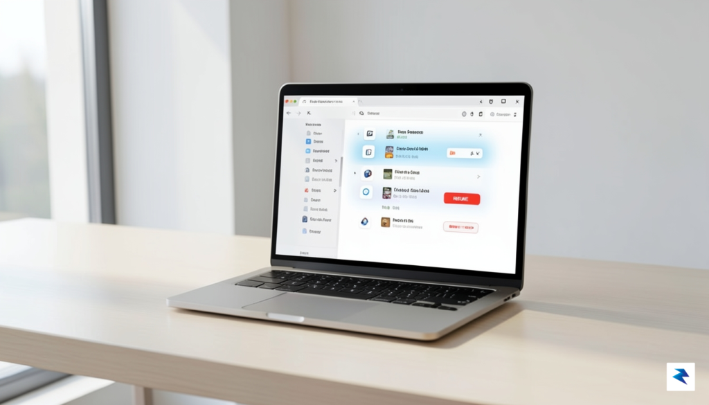 A clean, minimalist desktop workspace showing a browser window with&hellip;