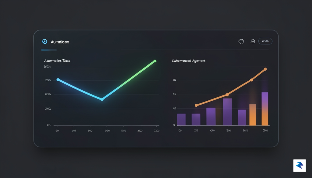 A conceptual illustration of a digital dashboard showing a declining…