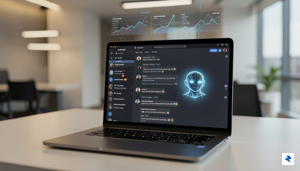 A high-resolution digital illustration of a clean, modern Slack interface…