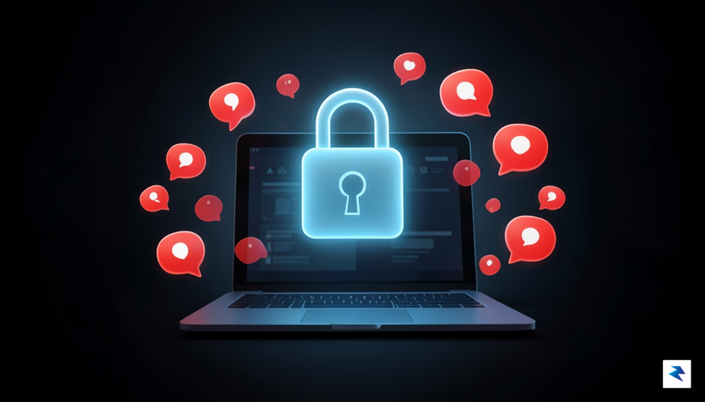 A digital illustration showing a translucent, glowing padlock icon hovering…