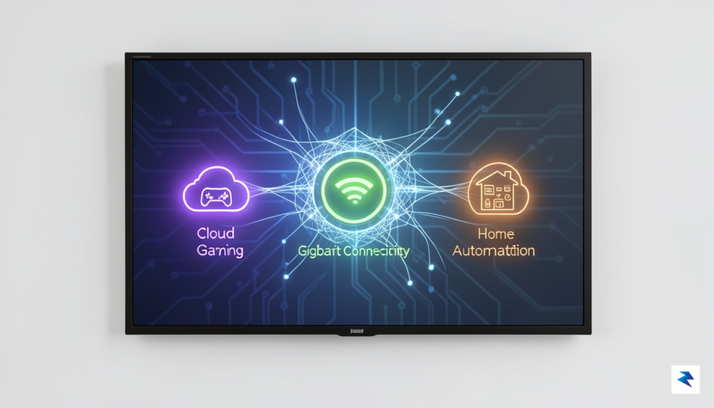 A conceptual digital rendering showing a futuristic smart-home dashboard controlled&hellip;