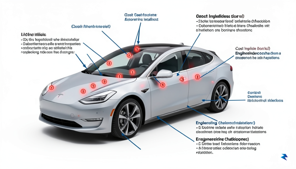 A detailed diagram showing a Tesla Model 3 with various&hellip;