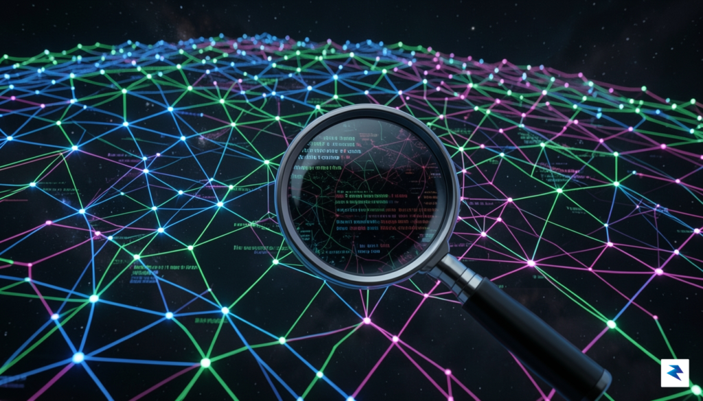 A conceptual digital visualization showing a global network of glowing&hellip;