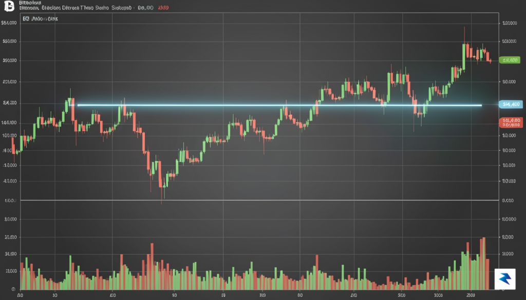 A professional financial chart showing Bitcoin price action with a&hellip;