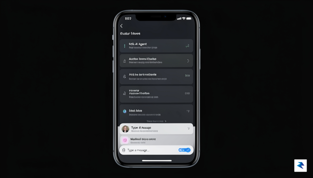 A sleek iPhone screen displaying the Cursor app interface, showing…