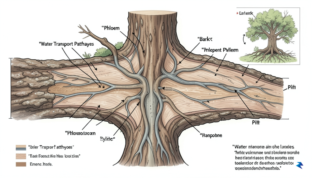 A cross-section diagram of a tree trunk showing the varying&hellip;