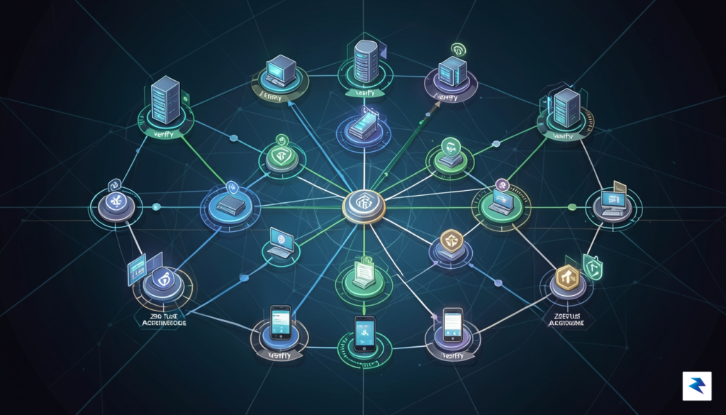 A conceptual image showing a network with multiple layers of&hellip;