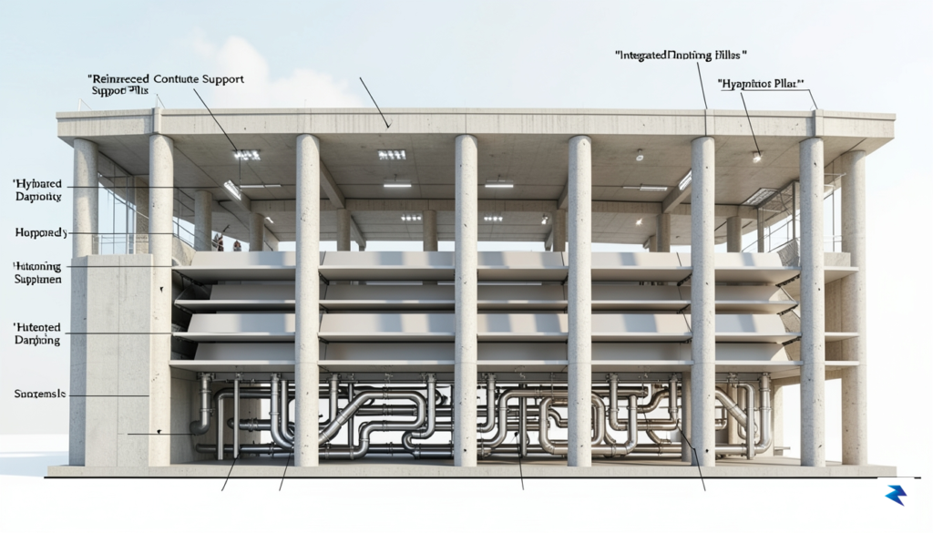 A cross-section diagram of a modern stadium showing reinforced concrete&hellip;