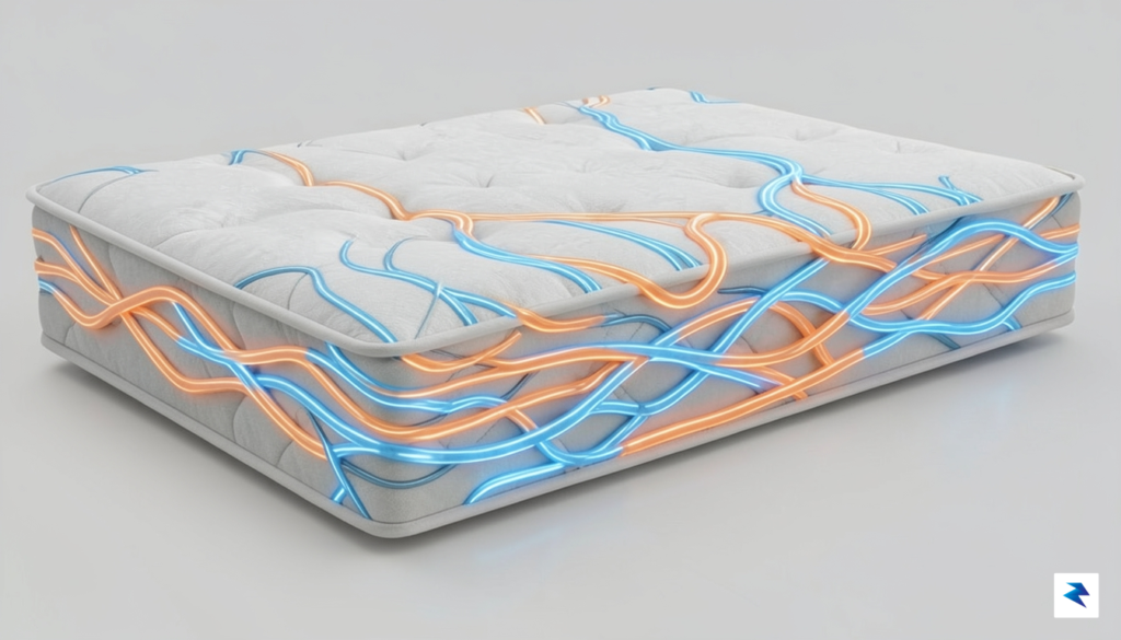 A cross-section diagram of the Pod 5 mattress cover showing…