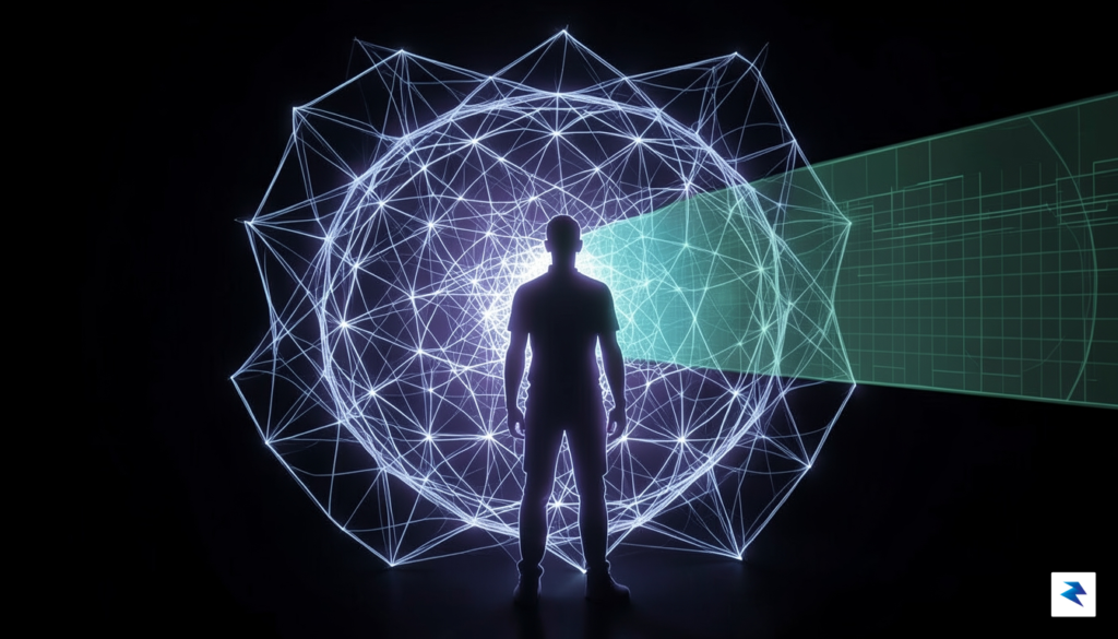 A conceptual digital art piece showing a silhouette of a&hellip;