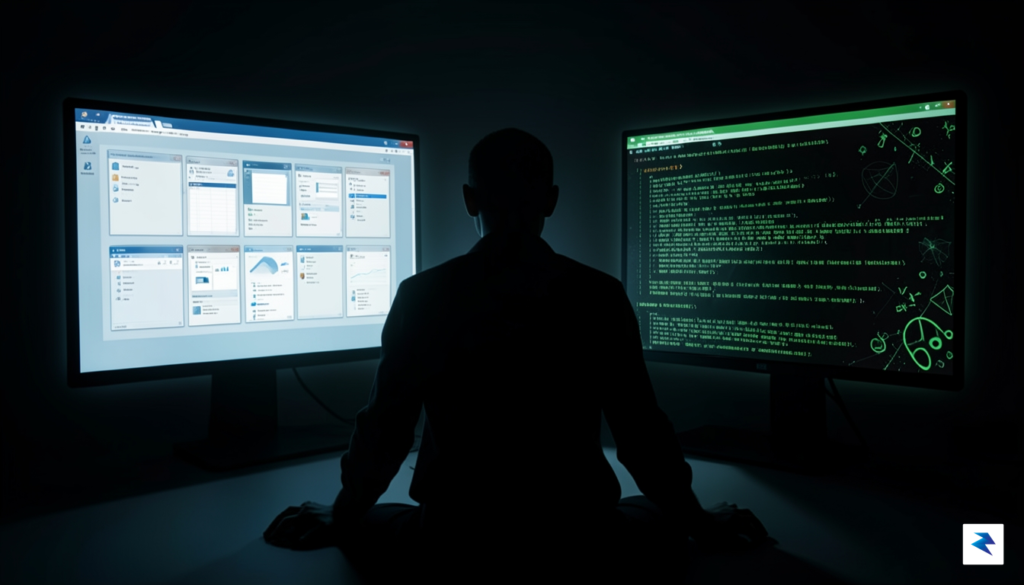 A digital illustration showing a shadowy figure sitting between two&hellip;
