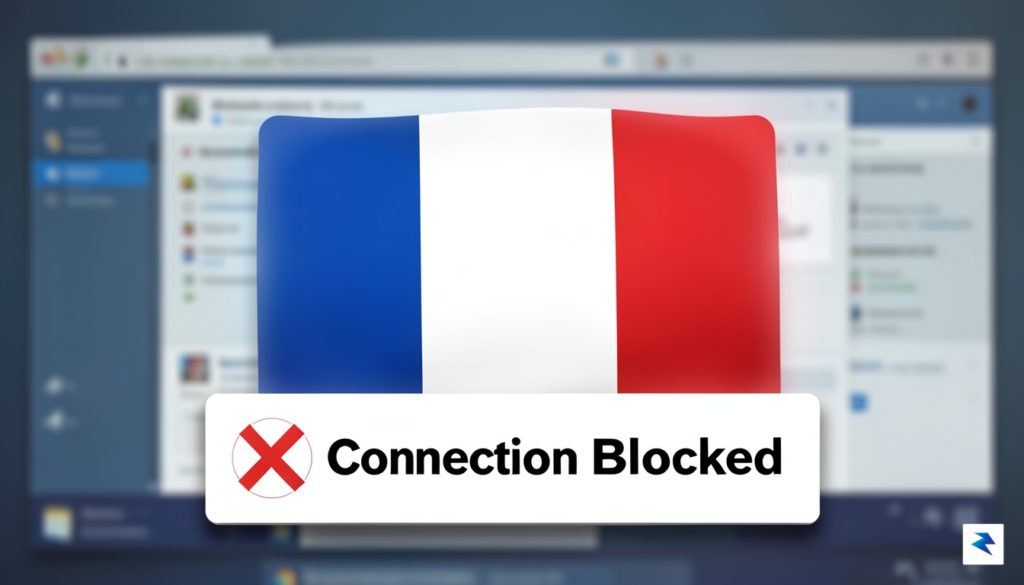 A conceptual digital art piece showing a stylized French flag…