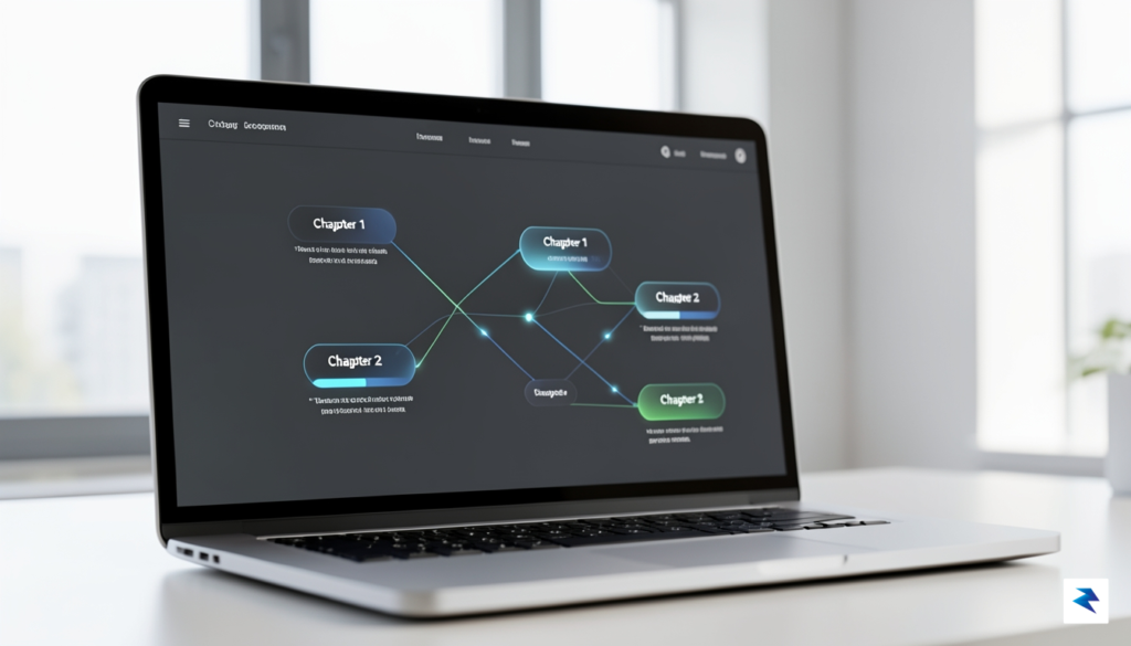 A sleek, modern digital workspace interface on a laptop screen&hellip;