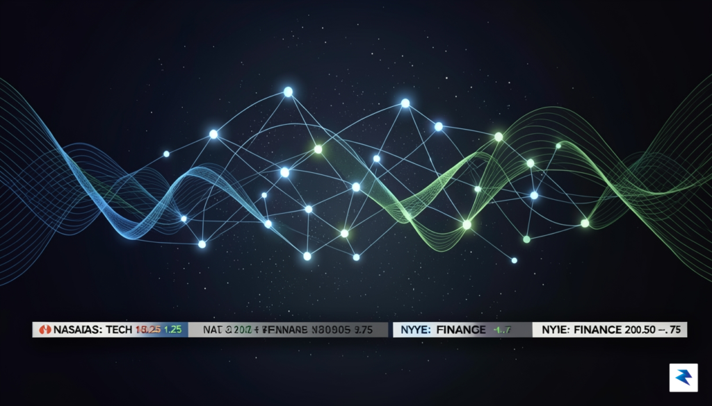 A sophisticated digital visualization showing a network of nodes and&hellip;