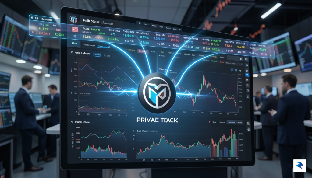 A conceptual digital illustration showing a complex financial dashboard with…