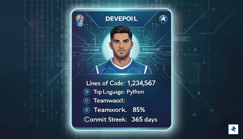 A dynamic, visually engaging player card, similar to a World…